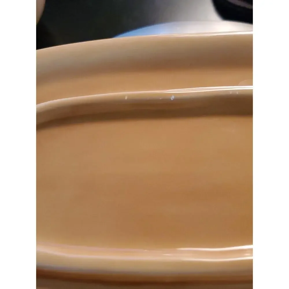 Pottery Barn SAUSALITO AMBER 1/4 Lb Covered Butter Dish Golden Yellow Amber Flaw
